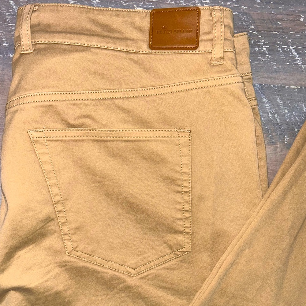 Peter Millar Ultimate Sateen Five-Pocket Chino Pant Khaki Tan Men’s Size 36 x 36
